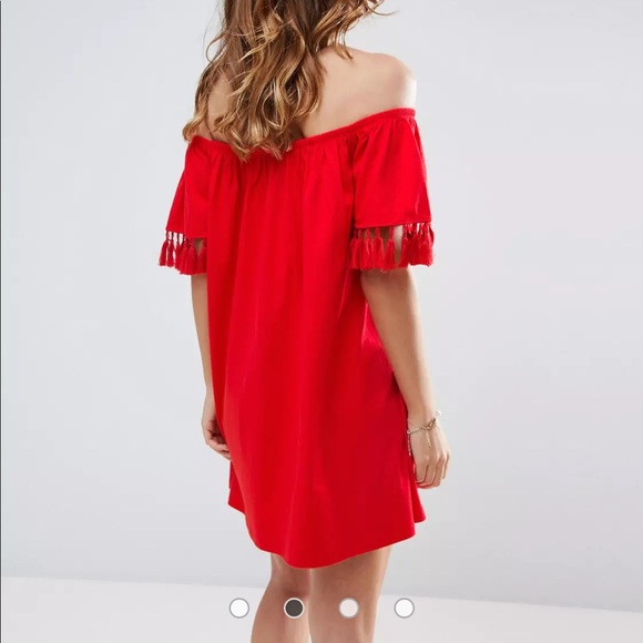 ASOS off the shoulder tassel dress - Picture 3 of 7